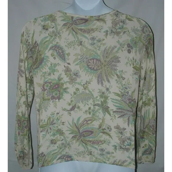 TALBOTS Multicolored Sz XL Petite Casual or Dress Lightweight Silk Blend Shirt - Picture 4 of 5